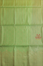 CELADON GREEN COLOUR BODY WITH GOLDEN ZARI STRIPS WITH CONTRAST BLOUSE & BORDER