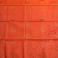 ORANGE COLOUR BODY WITH GOLDEN ZARI BUTTA WITH CONTRAST BLOUSE & BORDER