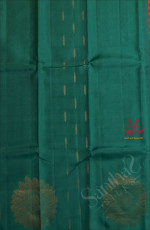 BORDERLESS GREEN COLOUR BODY WITH GOLDEN ZARI BIG FLORAL BUTTA WITH CONTRAST BLOUSE