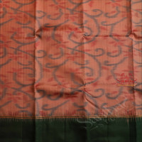 PASTEL PEACH COLOUR POCHAMBALLI BODY WITH CONTRAST BLOUSE & BORDER