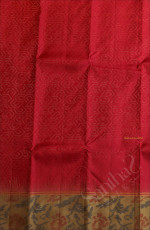 DARK PINK COLOUR BODY WITH GOLDEN ZARI EMBOSED WITH CONTRAST BLOUSE & BORDER