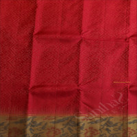 DARK PINK COLOUR BODY WITH GOLDEN ZARI EMBOSED WITH CONTRAST BLOUSE & BORDER