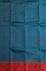 BLUE COLOUR BODY WITH GOLDEN ZARI EMBOSED WITH CONTRAST BLOUSE & BORDER