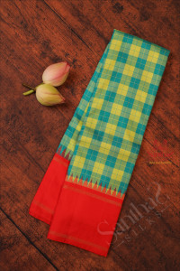 mustard-yellow-blue-colour-checked-body-with-contrast-blouse-border