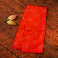 orange-colour-body-with-golden-zari-kolam-butta-with-contrast-blouse-border