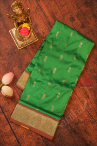 9-yards-madisar-meenakshi-green-colour-body-with-golden-zari-butta-without-blouse