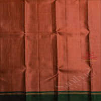 DARK PEACH COLOUR BODY WITH GOLDEN ZARI STRIPS WITH CONTRAST BLOUSE & BORDER