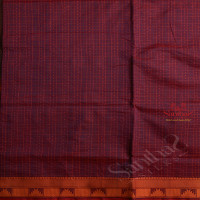 DARK PINK COLOUR CHECKED BODY WITH THREAD BUTTA WITH CONTRAST BLOUSE & BORDER