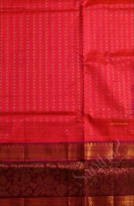 PINK COLOUR CHECKED BODY WITH GOLDEN ZARI BUTTA WITH CONTRAST BLOUSE & BORDER
