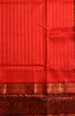RED COLOUR CHECKED BODY WITH GOLDEN ZARI BUTTA WITH CONTRAST BLOUSE & BORDER