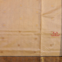 IVORY COLOUR BODY WITH GOLDEN ZARI ANNAM BUTTA WITH CONTRAST BLOUSE & BORDER