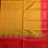 CYBER YELLOW COLOUR BODY WITH CONTRAST BLOUSE & BORDER