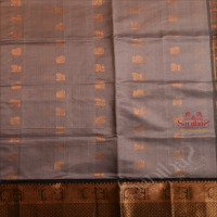 GREY COLOUR BODY WITH GOLDEN ZARI ANNAM BUTTA WITH CONTRAST BLOUSE & BORDER
