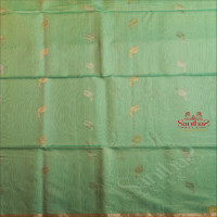 LIGHT GREEN COLOUR BODY WITH GOLDEN ZARI BUTTA WITH SELF BLOUSE