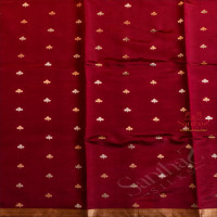 DARK PINK COLOUR RAW MANGO SAREE WITH BANARASI BUTTA WITH CONTRAST BLOUSE & BORDER