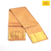 Biscuit Shade Vairaoosi  Pure Silk Saree with Gold Zari Border