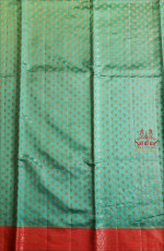 TURQUOISE BLUE HINAYA SAREE WITH BANARASI DESIGN BODY AND CONTRAST COLOUR PALLU & BLOUSE