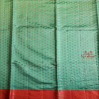 TURQUOISE BLUE HINAYA SAREE WITH BANARASI DESIGN BODY AND CONTRAST COLOUR PALLU & BLOUSE