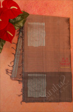 COFFEE BROWN COLOUR BODY WITH FANCY NEEM ZARI BUTTA WITH SELF BLOUSE & BORDER