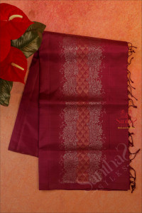 borderless-midnight-purple-colour-body-with-copper-and-silver-zari-floral-butta-with-self-blouse