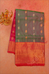 green-and-violet-shade-body-with-golden-zari-leaf-butta-with-contrast-blouse-border