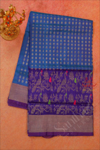 violet-colour-body-with-siver-zari-coin-butta-with-self-blouse