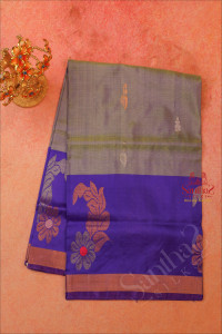 dual-shade-green-colour-body-with-golden-zari-floral-butta-with-contrast-blouse-border