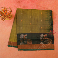 green-colour-body-with-golden-and-silver-zari-border-with-contrast-blouse-border