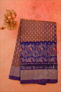 dual-shade-violet-colour-body-with-silver-zari-coin-butta-with-contrast-blouse-border