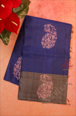 VIOLET COLOUR BODY WITH COPPER ZARI BIRD BUTTA WITH CONTRAST BLOUSE & BORDER