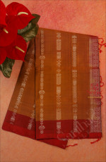 MAANTHALIR PACHAI COLOUR BODY WITH SILVER ZARI FLORAL BUTTA WITH CONTRAST BLOUSE & BORDER