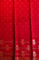 RANI PINK COLOUR CHINAYA SAREE WITH ZARI FLORAL BUTTA WITH CONTRAST BLOUSE