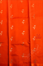 ORANGE COLOUR RAW MANGO SAREE WITH ZARI BUTTA WITH SELF BLOUSE