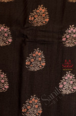 BLACK COLOUR BANARASI SAREE BODY WITH MULTI COLOUR THREAD WORK DESIGN AND CONTRAST PALLU & BLOUSE