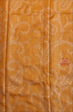 TUSCANY YELLOW COLOUR TASSAR WORK SAREE WITH CHIKANKARI WORK AND SELF COLOUR PALLU WITH CHIKANKARI WORK & BLOUSE