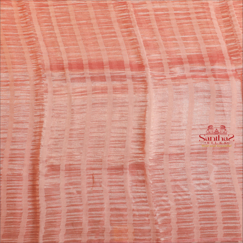 PINK COLOUR MANGALAGIRI TISSUE SAREE AND CONTRAST DESIGNER BLOUSE