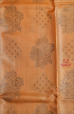 METALIC COPPER COLOUR TUSSAR SAREE BODY WITH GREY THREAD MOTIFS AND SELF COLOUR PALLU & BLOUSE
