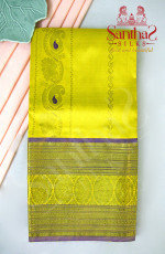 LEMON YELLOW BODY IN MANGO BUTTA WITH CONTRAST BLOUSE & BORDER