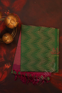 forest-green-colour-body-with-golden-zari-fancy-butta-and-contrast-colour-pallu-blouse