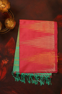 hot-pink-colour-body-with-golden-zari-strips-with-contrast-blouse-border
