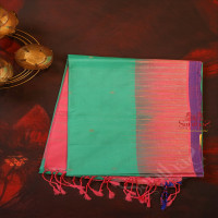 mint-green-colour-body-with-silver-zari-strips-and-butta-with-contrast-blouse-border