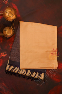 ivory-colour-body-with-golden-zari-strips-with-contrast-blouse-border