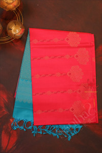 pink-colour-body-with-golden-zari-kodi-butta-with-contrast-blouse-border