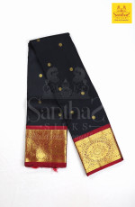 Black Border Silk with Contrast Maroon Border