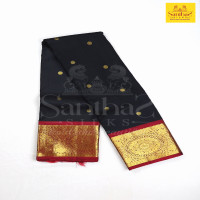 Black Border Silk with Contrast Maroon Border