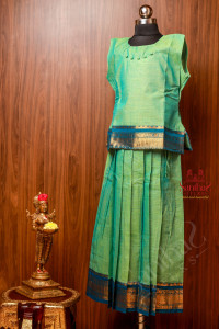 green-cotton-pavadai-set
