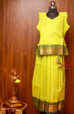 GREEN COTTON PAVADAI SET