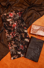 BLACK COLOUR FANCY UNSTITCHED SALWAR SUIT