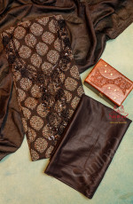 BLACK COLOUR FANCY UNSTITCHED SALWAR SUIT