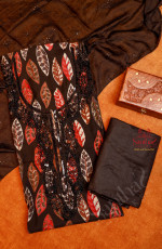 BLACK COLOUR FANCY UNSTITCHED SALWAR SUIT